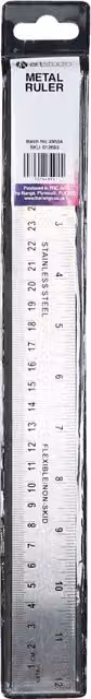 Art Studio Stainless Steel Metal Ruler, Silver, 30 cm