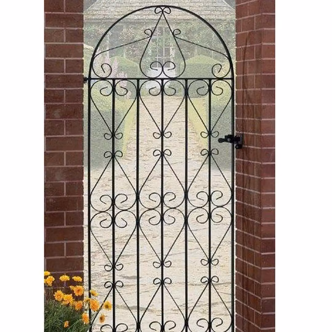 Burbage Iron Craft Regent Scroll Tall Bow Top Single Gate in Black, W: 106.7 cm, H: 190.5 cm – 2