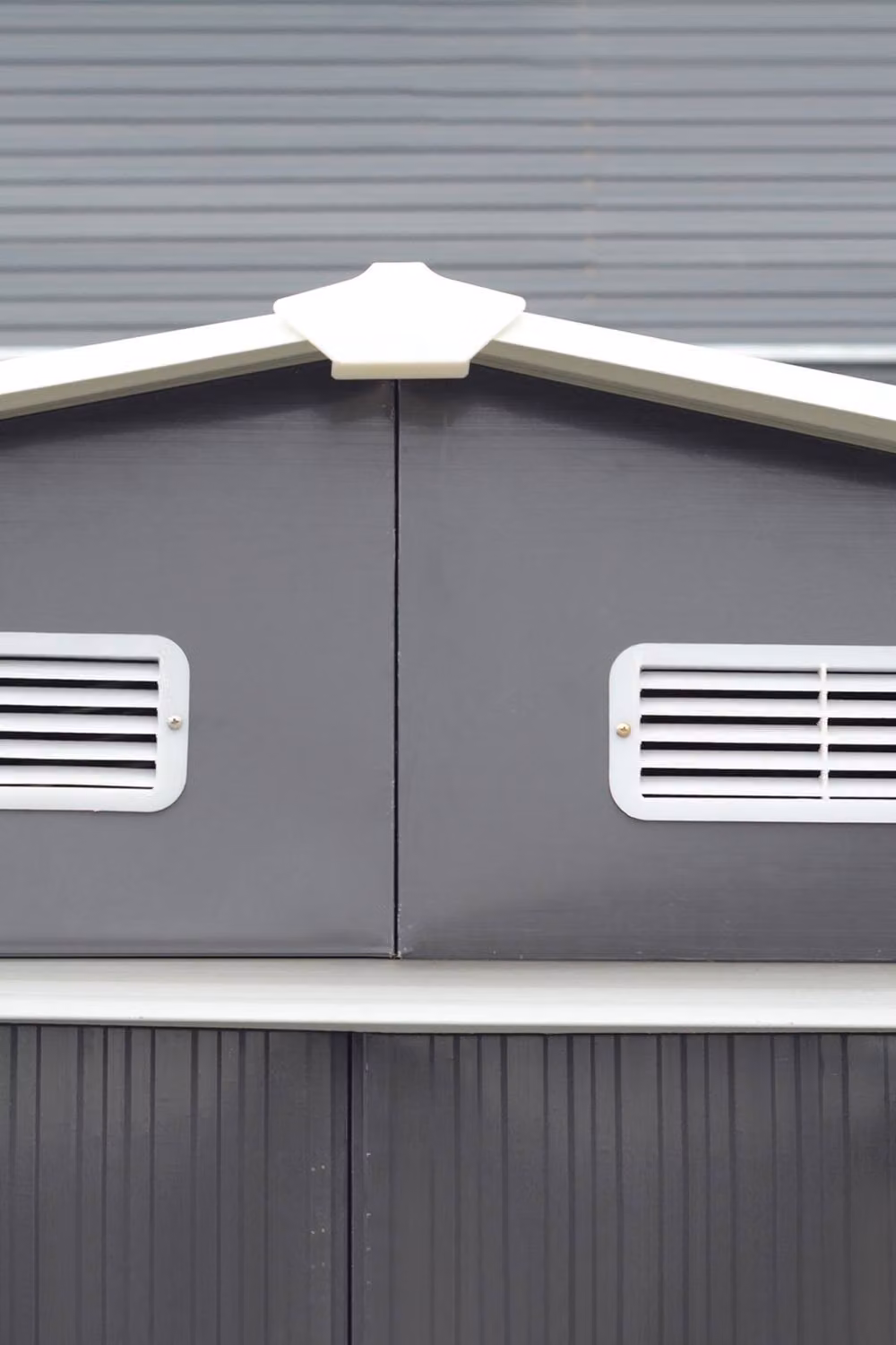 Living and Home Large Metal Garden Tool Storage Shed with Sliding Doors and Gable Roof, Grey, W: 365.76 cm, D: 323.0 cm, H: 202.0 cm – 7