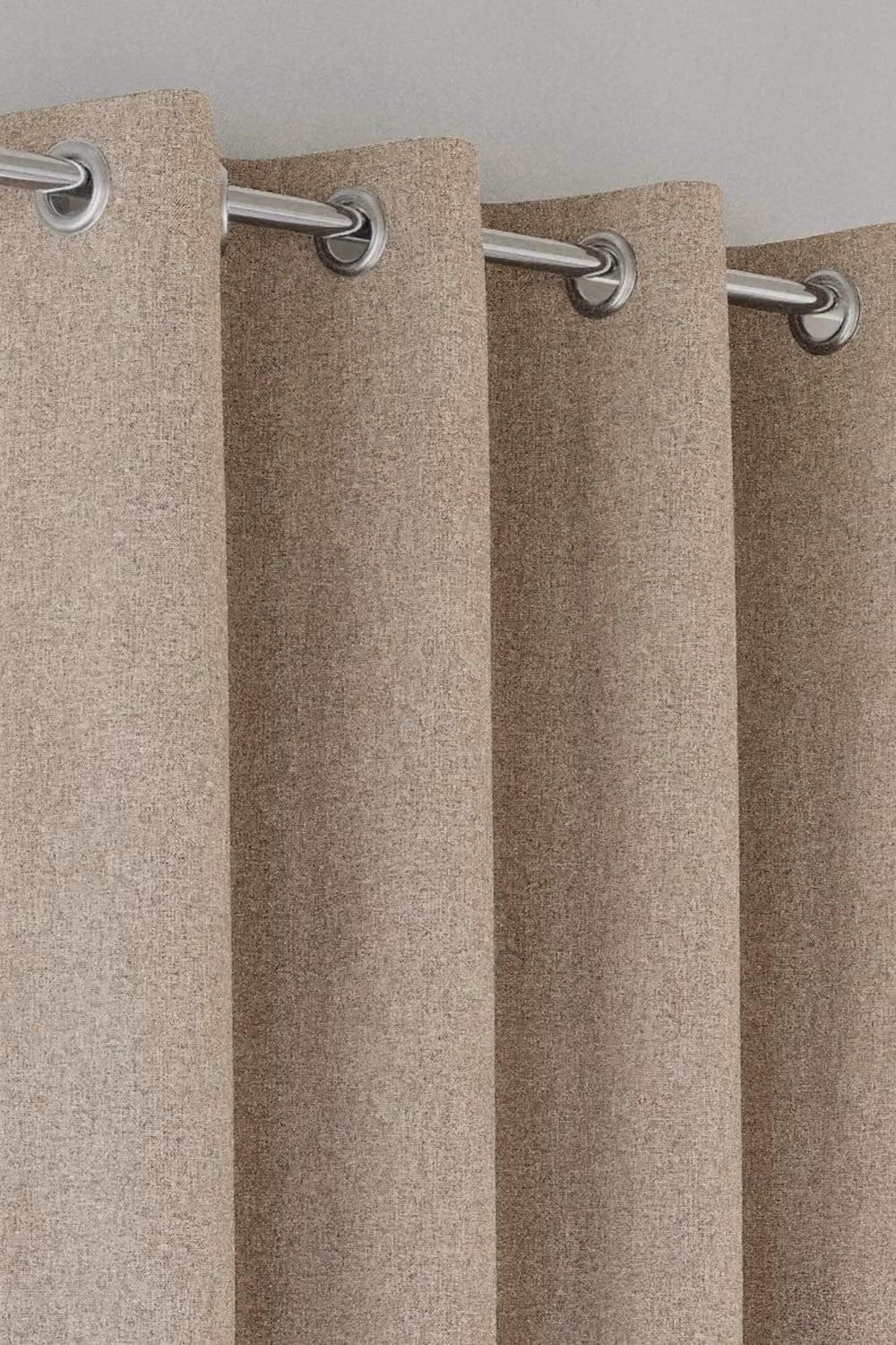 Enhanced Living Austin Blackout Eyelet Curtains in Natural Linen Look, W: 117 cm, H: 137 cm – 1