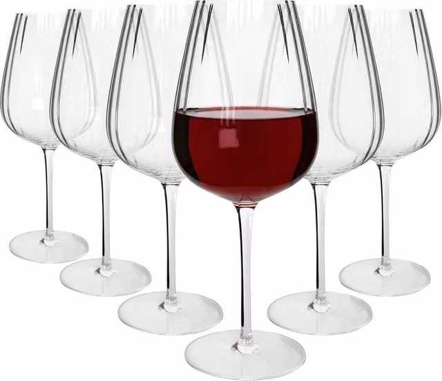 Argon Tableware Kensington Optic Crystal Red Wine Glasses, 640ml, Pack of 6, Transparent – 2