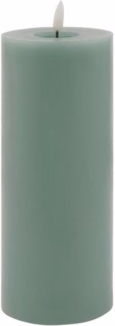 Lemon Pavilion Luxe Collection Melt Effect LED Wax Pillar Candle, Green, W: 9 cm, D: 9 cm, H: 23 cm