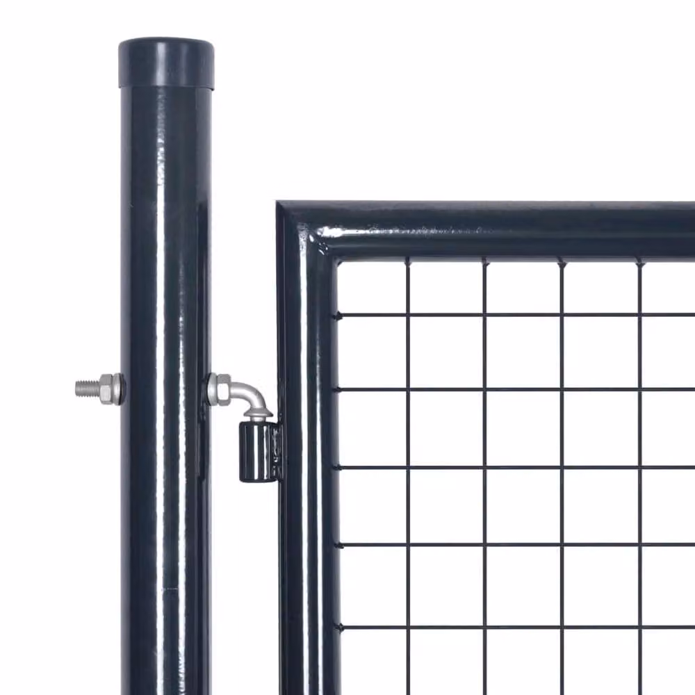 Berkfield Home Anthracite Mesh Garden Swing Gate in Galvanised Steel, W: 350 cm, H: 175 cm – 3