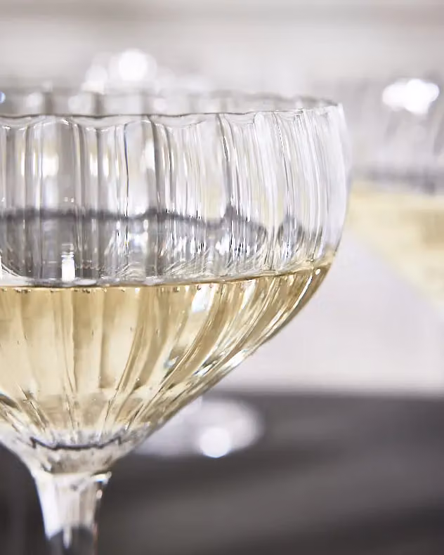 Dibor Set of 6 Ribbed Champagne and Gin Cocktail Glasses, 280ml, Clear – 3
