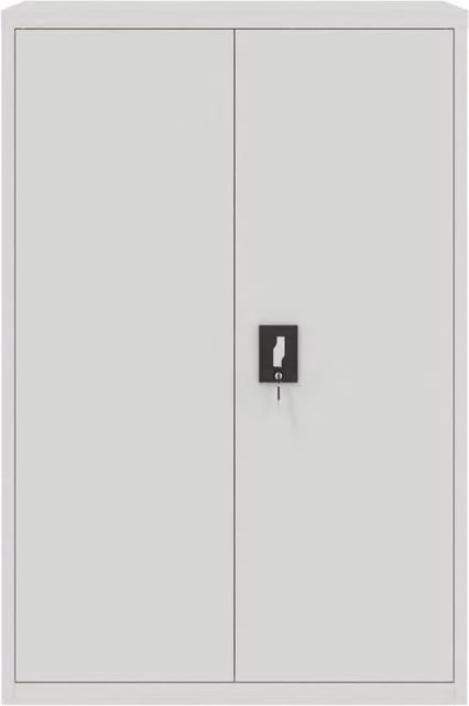 Berkfield Modern Home Office Cabinet in Matt Grey with Adjustable Shelves and Lock, W: 90 cm, D: 40 cm, H: 140 cm