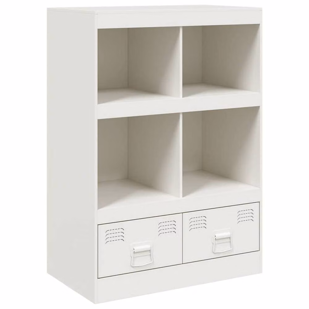 Berkfield Home White Steel Highboard, W: 67 cm, D: 39 cm, H: 95 cm – 2