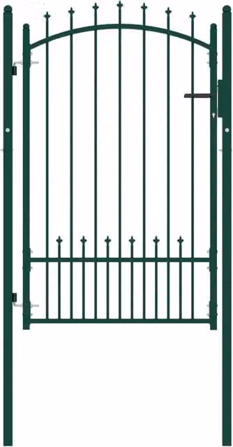Berkfield Home Green Steel Spiked Swing Fence Gate, W: 100 cm, H: 150 cm – 1