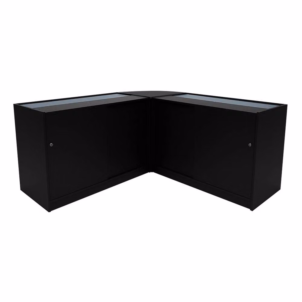 Monstershop Selene LED Shop Counter Set CM60 and 2 x C1200 in Black Matt with Glass – 2