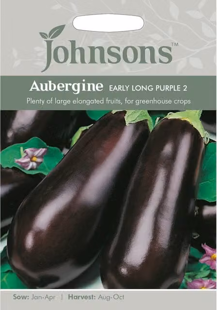 Johnsons Early Long Purple Aubergine Vegetable Seeds