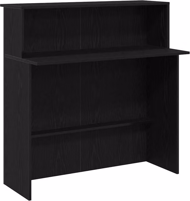 Berkfield Home Black Modern Reception Desk in Engineered Wood W/D/H: 100 x 50 x 103.5 cm