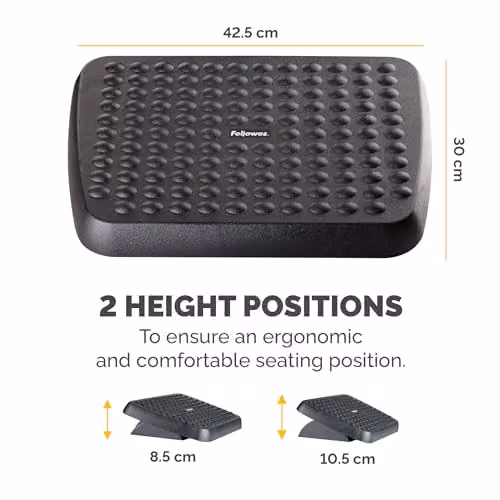 Fellowes Ergonomic Under Desk Foot Rest with Textured Surface in Black – 4
