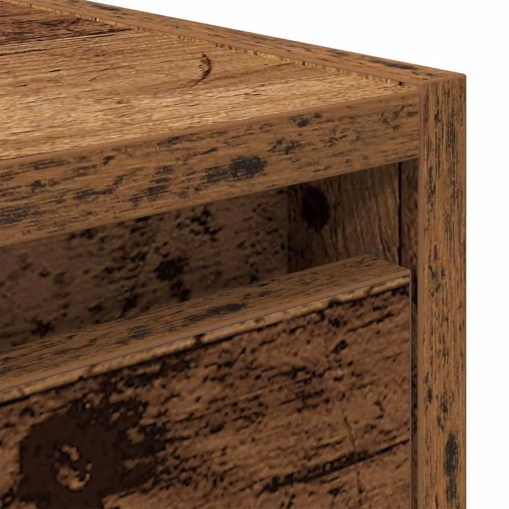 Berkfield Home Wall-mounted Bedside Cabinet in Brown Rustic Old Wood, W/D/H: 38 x 34 x 40 cm – 5