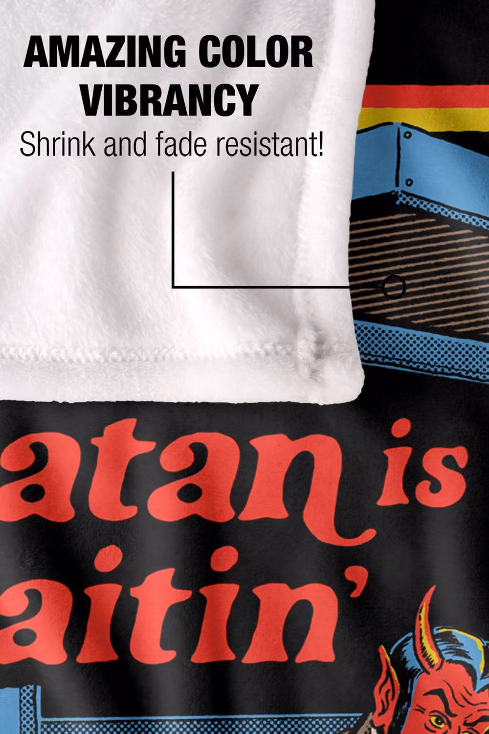 Steven Rhodes Satan Is Waitin Super Soft Fleece Throw Blanket, Multicolour, W/D: 152 x 127 cm – 4