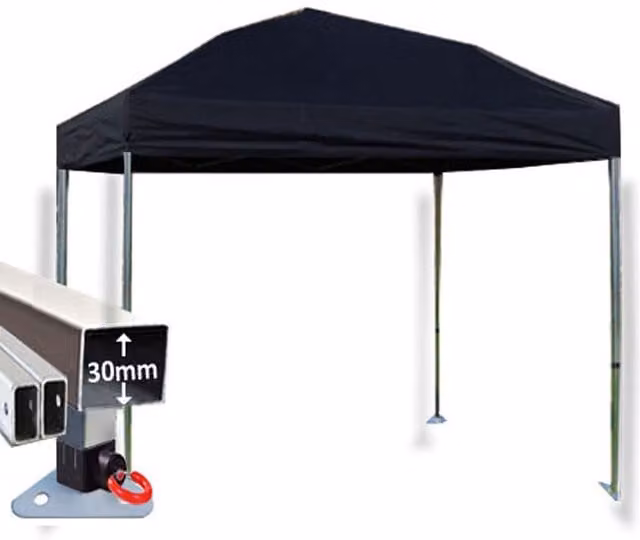 Trader Max 30 Instant Pop Up Gazebo with Window, Black, W/D: 300 x 300 cm