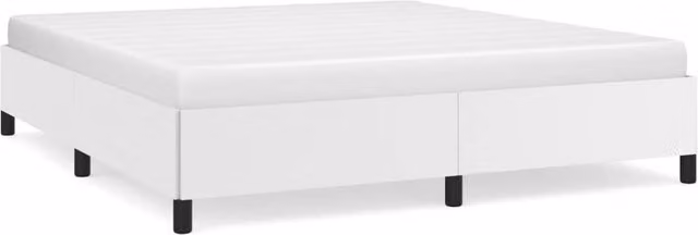 Berkfield Home Super King Upholstered Bed Frame in White Faux Leather with Drawers W: 180 cm, D: 200 cm – 1
