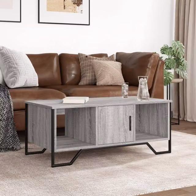Berkfield Home Grey Sonoma Coffee Table in Engineered Wood, W: 100 cm, D: 51 cm, H: 40 cm