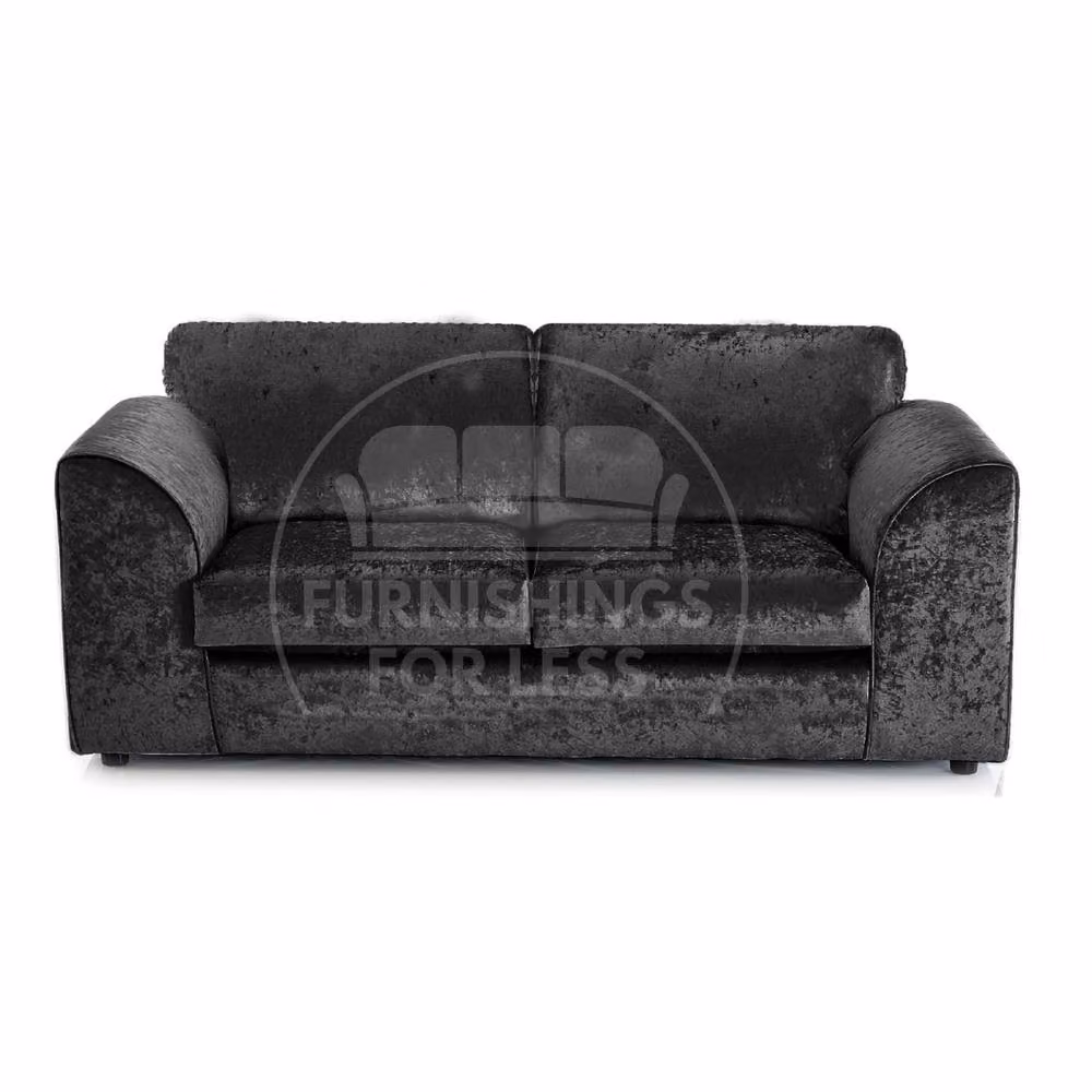 Furnishings For Less UK Crystal Crushed Velvet 3 and 2 Seater Sofa Set in Black – 2