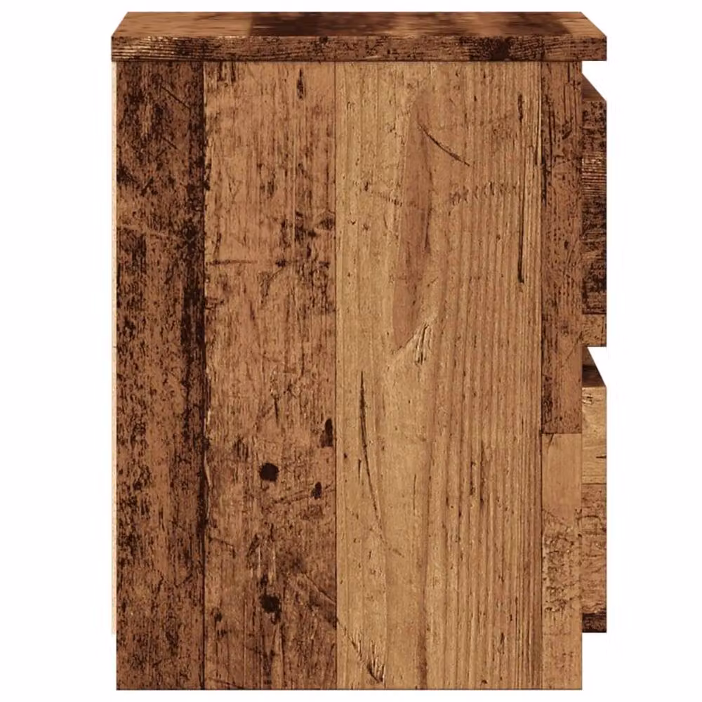 Berkfield Home Set of 2 Bedside Cabinets in Old Wood Brown, W/D/H: 30 x 30 x 40 cm – 5