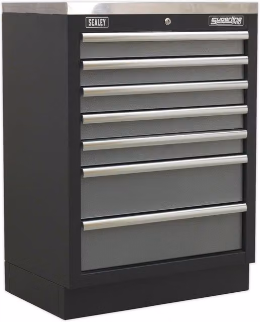 Loops Black Modular 7 Drawer Floor Standing Cabinet with Locking Mechanism – 1