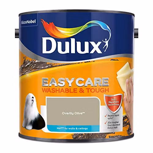 Dulux Easycare Washable and Tough Matt Emulsion Paint for Walls and Ceilings, Green, 2.5 l – 2