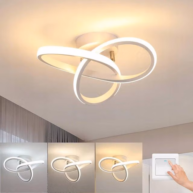 COMELY 22W Modern LED Ceiling Light in White with Adjustable CCT 3000K-6000K – 1