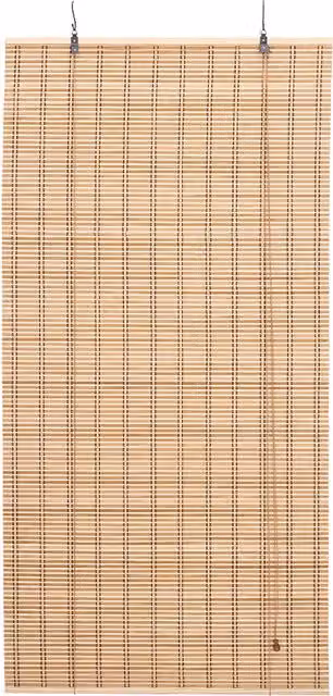 Livingandhome Natural Bamboo Roll-Up Blinds in White, Yellow and Beige, W: 60 cm, H: 200 cm