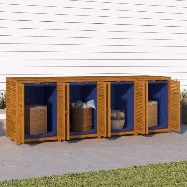 Berkfield Home Garden Storage Box in Brown Solid Acacia Wood, W: 280 cm, D: 87 cm, H: 104 cm
