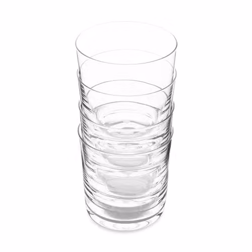 Jamie Oliver Big Love Top Tumbler Set of 4 Transparent Glass Drinking Glasses, 320ml per glass – 1