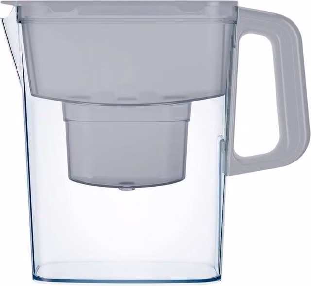 Havendro Compact Fridge Door Fit Water Filter Jug with Cartridge, Transparent and Grey