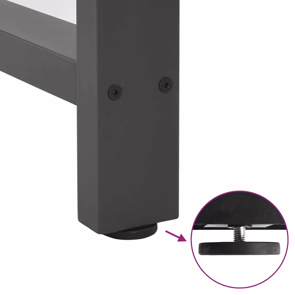 Berkfield Home Steel Coffee Table Legs in Anthracite, 2 pieces, H: 72-73 cm x W: 100 cm – 4