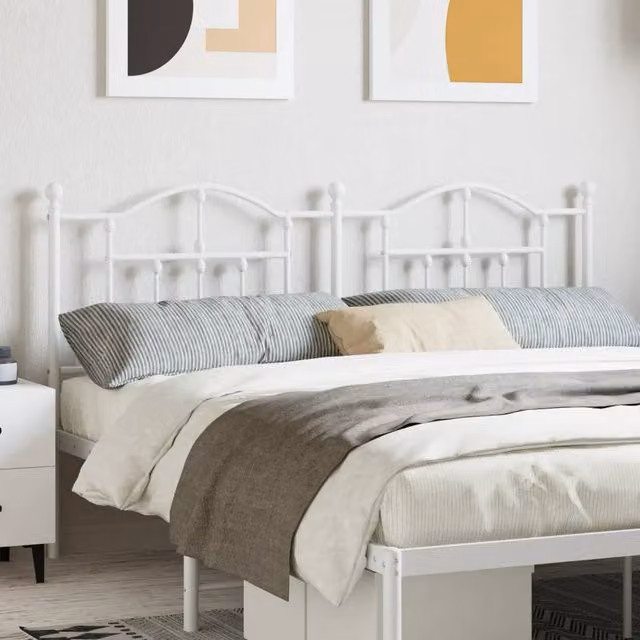Berkfield Home Classic Metal Headboard in White, 180 cm – 1