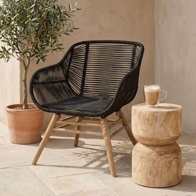 Fifty Five South Orsina Rope Armchair in Black and Gold