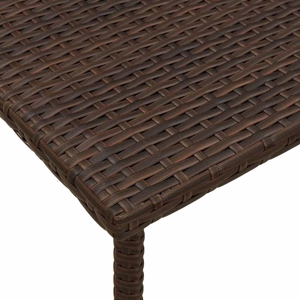 Berkfield Home Garden Rectangular Coffee Table in Brown Poly Rattan, W/D/H: 40 x 40 x 37 cm – 3