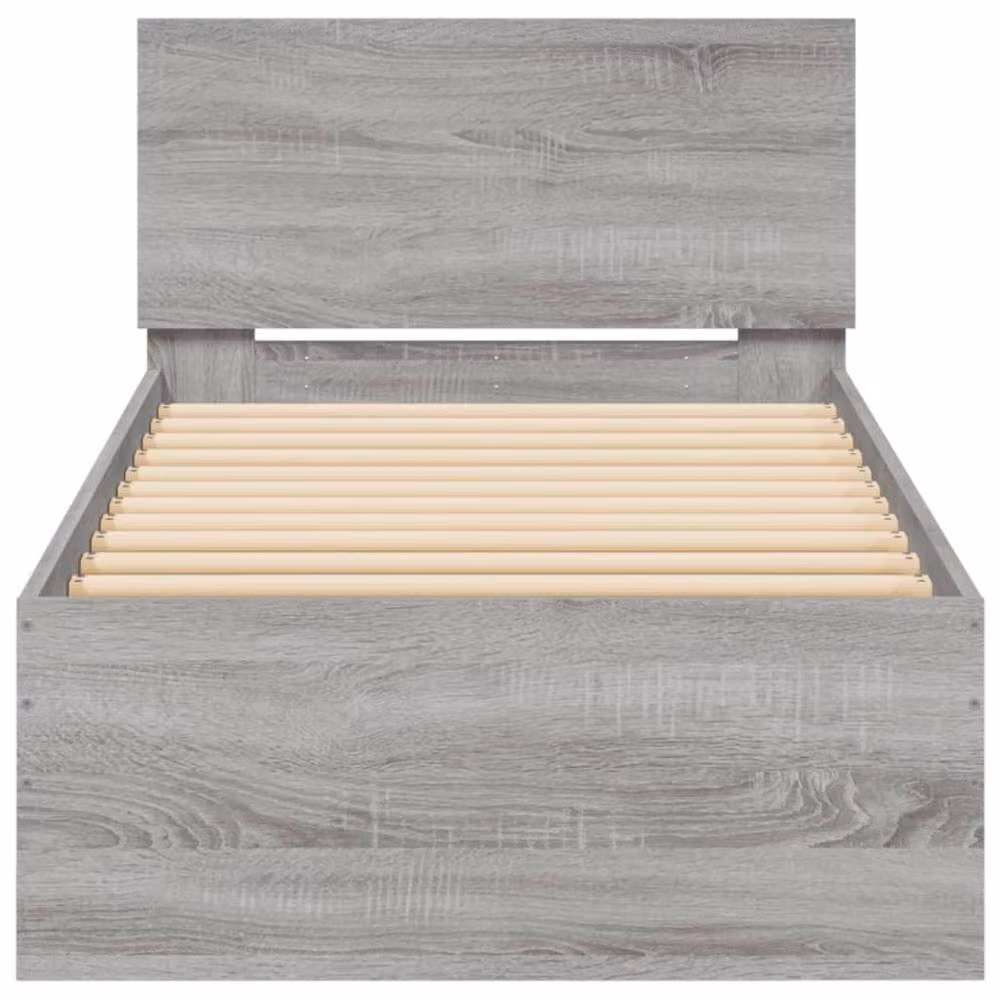 Berkfield Home Grey Sonoma Bed Frame with Headboard and Lift Up Base W/D/H: 90 x 200 cm – 3