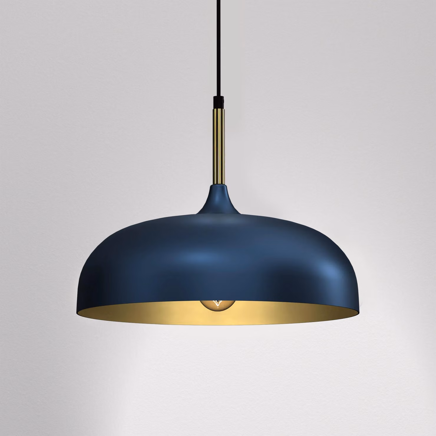 Milagro Lincoln Blue and Gold Metal Pendant Lamp, Diameter: 35 cm – 3
