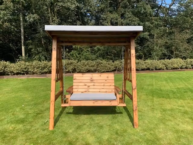 Charles Taylor Trading Dorset Two Seater Garden Swing in Grey and Brown