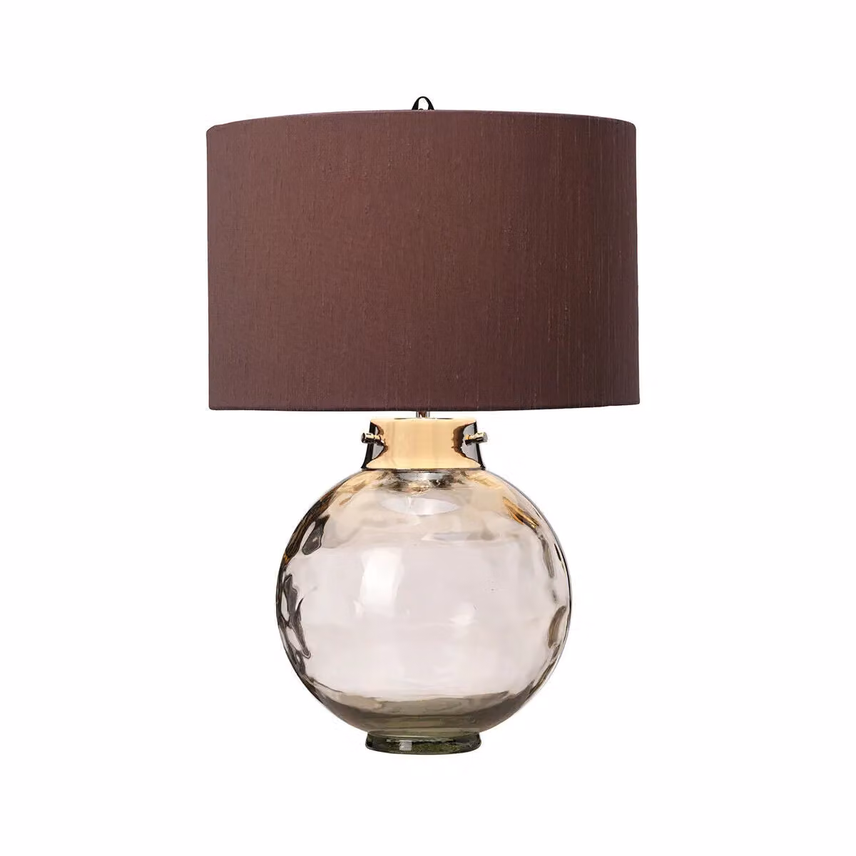 Loops Table Lamp with Smoke Glass Shade and Polished Silver Metal Base, E27 60W, H 35.5 cm x W 55.5 cm x D 1.0 cm – 2