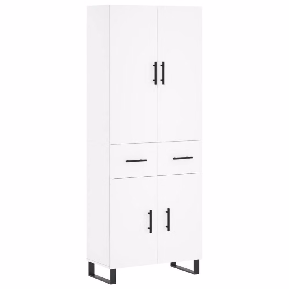 Berkfield Home Modern White Matt Highboard with Hinged Doors and Internal Shelves, W/D/H: 69.5 x 34 x 180 cm – 2
