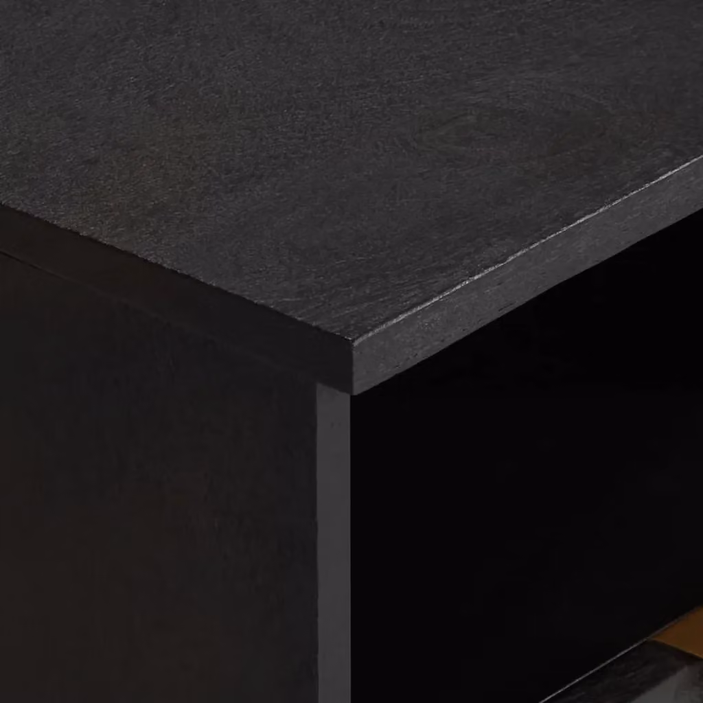 Berkfield Home Black Bedside Cabinet in MDF, W/D/H: 40 x 33 x 46 cm – 4