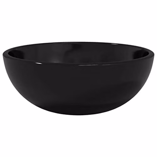 vidaXL Round Black Tempered Glass Countertop Basin, W: 30 cm, D: 12 cm, H: 12 cm – 1