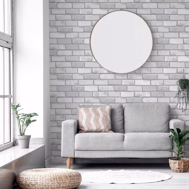 Arthouse Silver Geometric Abstract Diamond Brick Wallpaper