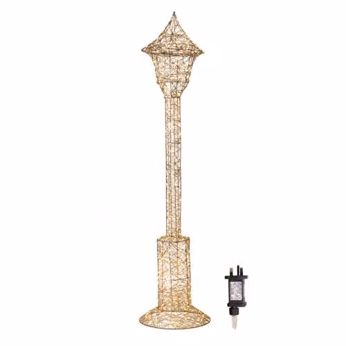 Samuel Alexander Gold Elegance Twist Christmas Lamp Post with 400 Warm White LEDs, Height: 120 cm – 3