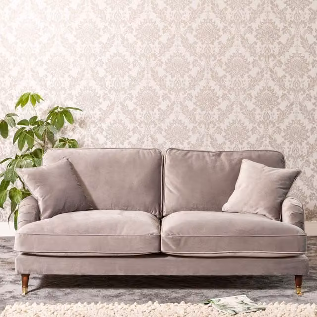 Artemis Home Mackenzie 3 Seat Velvet Sofa in Grey