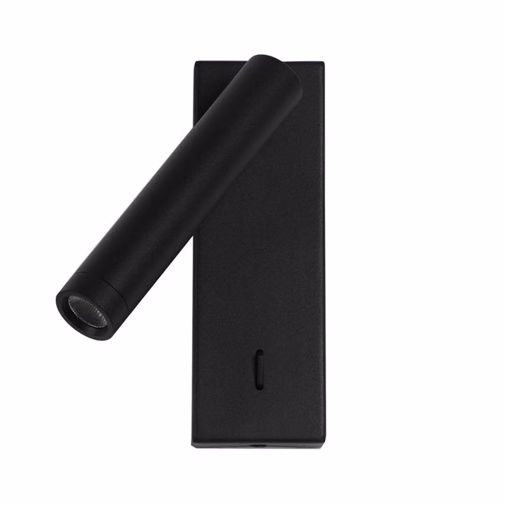 Netlighting Cali Black Metal LED Reading Wall Light with 3000K Warm White Bulb Included – 2