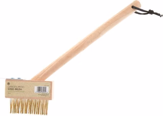 My Garden Brown Wooden Manual Patio and Garden Weed Brush
