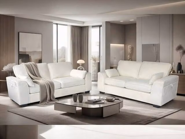DS Living The Modena 3+2 Seater Sofa Set in Beige Fabric