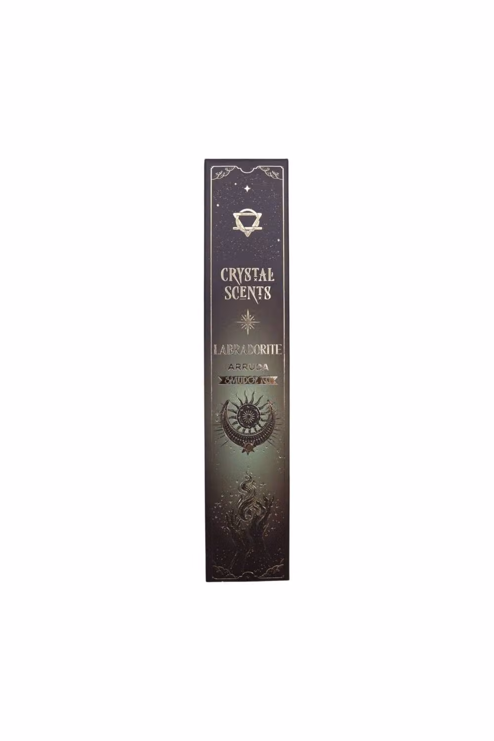 KDMD Labradorite Crystal Smudge Incense with Herbal Arruda, 10 Brown and Green Sticks – 4