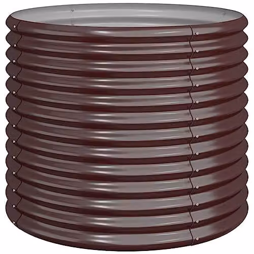 vidaXL Brown Galvanised Steel Garden Planter Tub W/D/H: 80 x 80 x 68 cm – 1