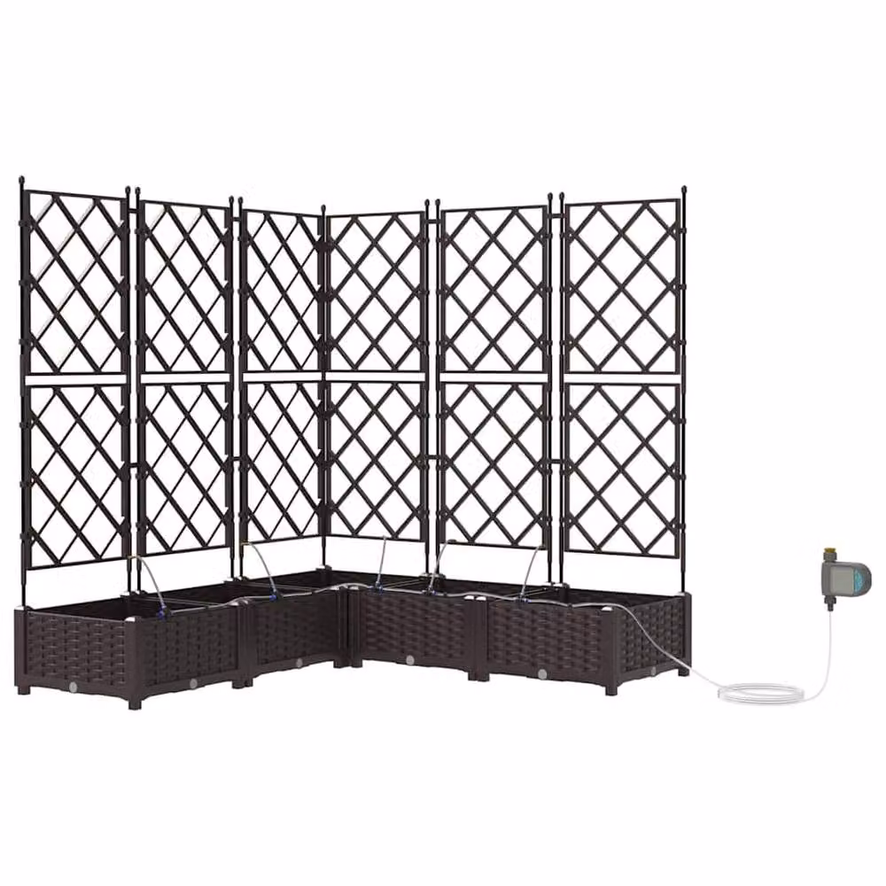 Berkfield Home Garden Planter Set with Water Irrigation System, 5 Pieces, Brown – 3