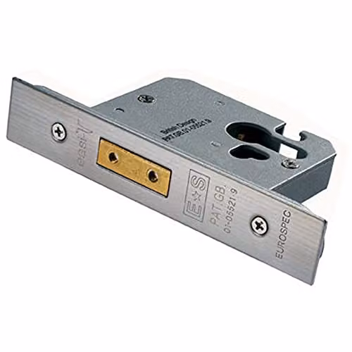 Loops 76mm Euro Profile Mortise Deadlock with Strike Plate in Satin Stainless Steel
